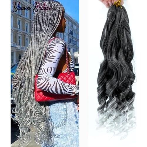 24 Inch Loose Wave Crochet Hair Extensions For Braids Synthetic Curly Hair Pre Stretched Braiding Hair For Black Women