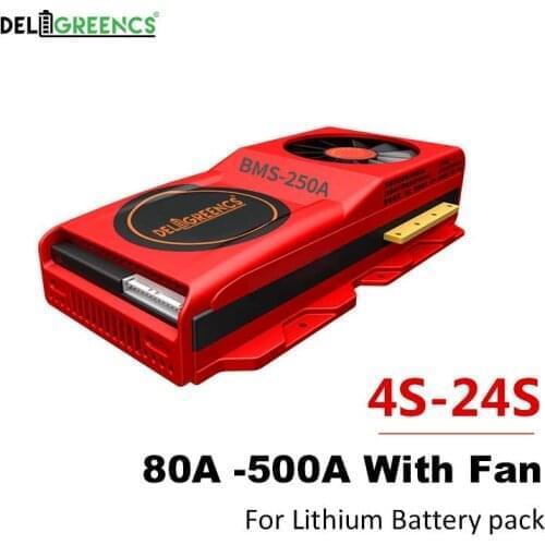 3.2v LifePO4 BMS 4S 12V 80A-500A PCM/PCB/BMS LiFePO4 Bms With Fan LiNCM LMO Li-po 18650 Battery Pack with Balance