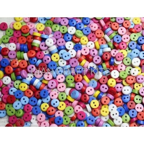 3000 Pcs Random Mixed 2 Holes Resin Sewing Buttons Scrapbooking 6mm miniature smooth button beads art sale miniature