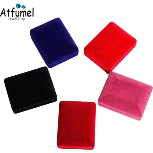 20Pcs Velvet Rectangle Jewelry Box Red Black Blue Earring Pendant Storage Organizer Box Birthday Necklace Package Gift Box Bulk