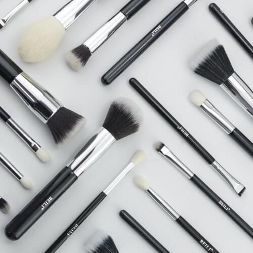 BEILI Black full Professional 25pcs make up brush Goat hair Eyeshadow Blending Synthetic hair Powder Foundation Makeup Brush set