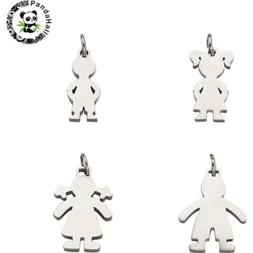 Pandahall 20pcs/Set 316 Stainless Steel Pendants for Jewelry Findings DIY Necklace Bracelet Making Stainless Steel Color 33mm