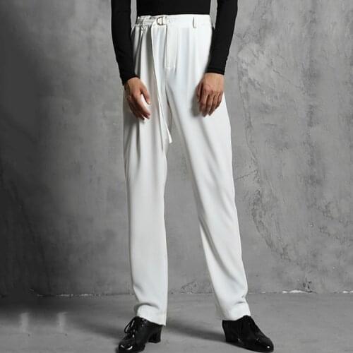 Latin Dance Pants Men Latin Professional Competition Clothing Cha Cha Rumba Samba Ballroom Male High Waist Trousers DNV13790