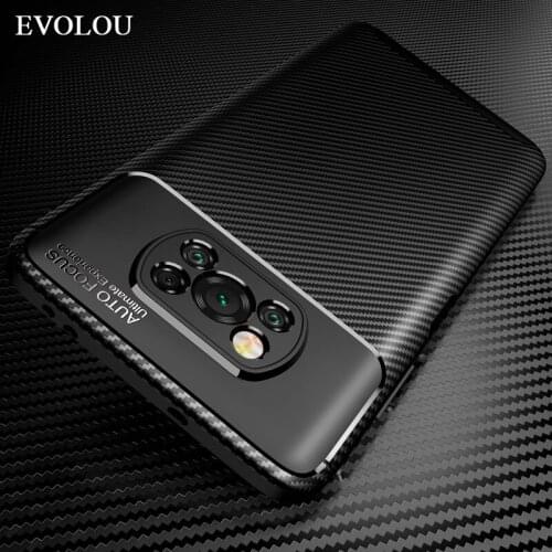 For Xiaomi POCO X3 NFC Case Shockproof bumper Soft Carbon Fiber Back Cover for Xiaomi Redmi 9A 9 Note 10 Lite Poco F2 Pro Cases