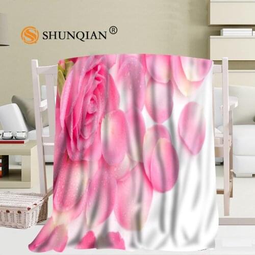 Custom Flowers Red Rose And Trees Blanket Soft DIY Picture Decoration Bedroom Size 56x80Inch,50X60Inch,40X50Inch A7.10
