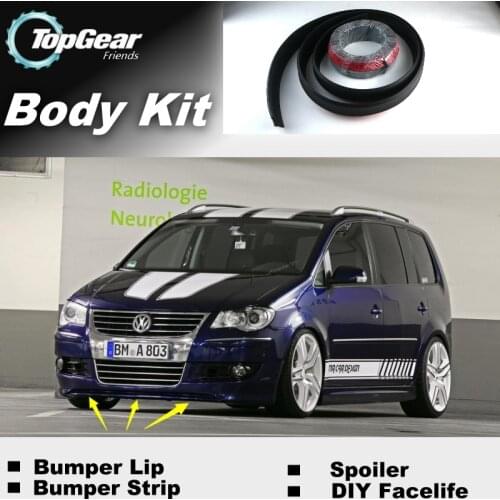 Bumper Lip Deflector Lips For Volkswagen VW Touran Front Spoiler Skirt For Top Gear Fans Car View Tuning / Body Kit / Strip