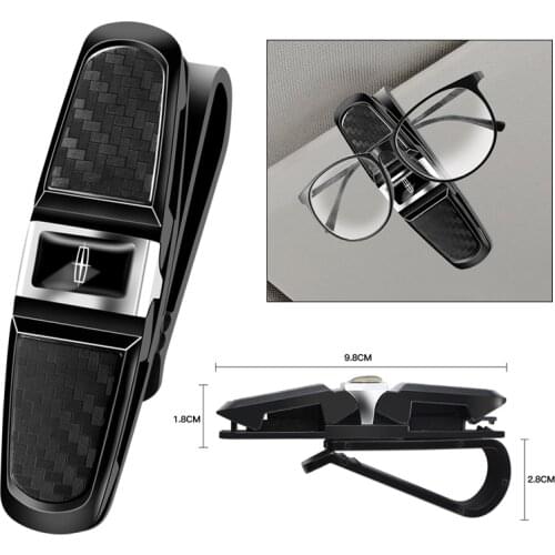 For Lincoln Logo MK2 Navigator Logs MKX MKC MKZ MKS Town Continental ABS Car Eyeglasses Storage Clip Ticket Sunglasses Holder