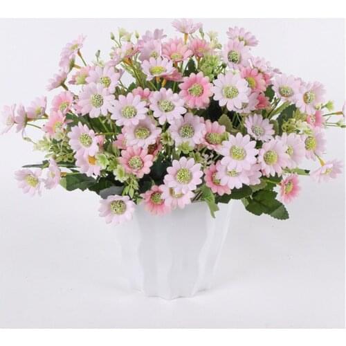 Artificial Small Daisy Flowers Bouquet Fake Flowers For Home Wedding Lovely Silk Daisy Artificial Decorative Flower