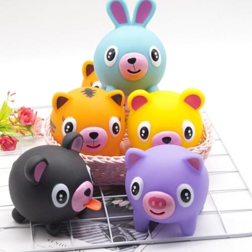 J60B 3.5inch Cartoon Toy Stress Relief Ball Squeeze Animal Mini Novelty Toy for Focus