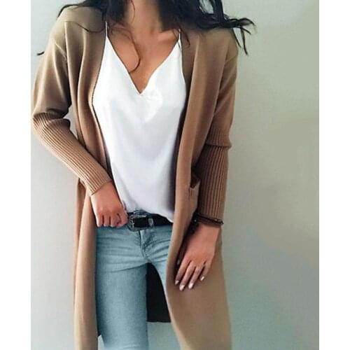 Autumn Winter Long Cardigan Women Sweater Loose Open Front Knitted Cardigan Jacket for Women Jumper Coat Female Cardigan Coat