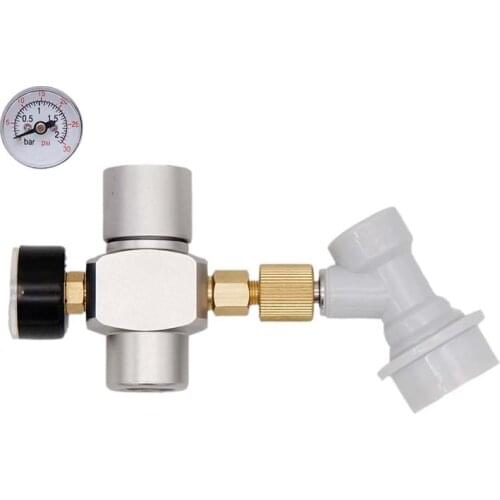 Homebrew Kegging Basic Regulated Compact CO2 Charger with Ball Lock Gas Disconnect 30 psi 3/8-18UNF