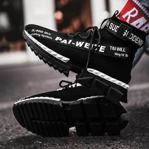 Large Size Hightop Air Mesh Scarpa Uomo Sports Man Shoes Running Sneakers Summer Sport Shoes Men Black Mens Athletic Shoe D-434