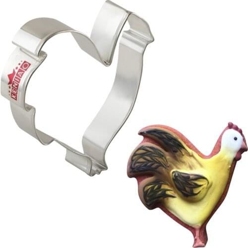 KENIAO Farm Cock Cookie Cutter for Kids Birthday Party 9.5 x 9.9 cm Biscuit / Fondant / Pastry /Bread Cutter - Stainless Steel