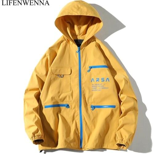 2019 Autumn New Arrival Mens Jacket Fashion Solid Hooded Zipper Jackets And Coats Casual Sportswear Bomber Jacket Plus Size 5XL