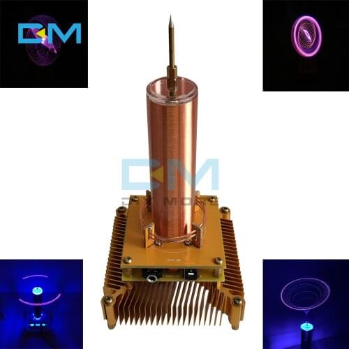 Music Tesla Coil Without Acrylic Base Shell Arc Plasma Loudspeaker Wireless Transmission Experiment Desktop Toy Model Gold