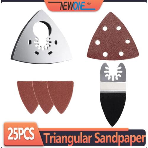 NEWONE Quick Release Sanding Disc 40-240 Grit 6 Holes 93mm Triangle Delta Sanding Paper Hook Loop Sandpaper Disc Abrasive Tools