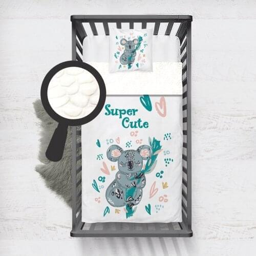 Kids Minky Blanket Super Soft and Warm Baby Blankets Children for Couch and Bed White Koala Love Model 178