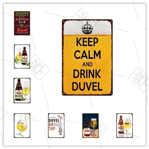 Lazy Monday Duvel Retro Tin Plate Bar Wall Sticker Metal Sign Restaurant Kitchen Wall Art Metal Poster Painting Club Home Decor