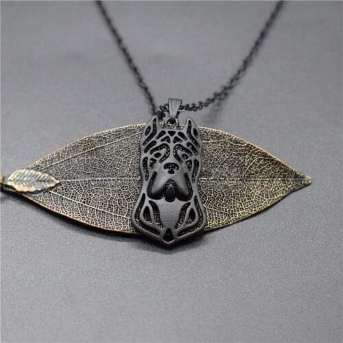 4 Colors New American Pitbull Charm Necklace Trendy Metal Dog Jewellery American Pitbull Pendant Necklace Women Jewelery