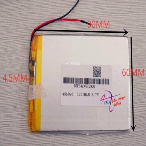 Best battery brand Size 456090 3.7V 3200mah tablet With Protection Board For Tablet V3000HD MP4 GPS Free