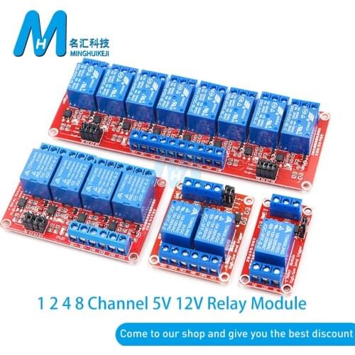 1 2 4 8 Channel 5V 12V 24V Relay Module Board Shield with Optocoupler Support High and Low Level Trigger for Arduino