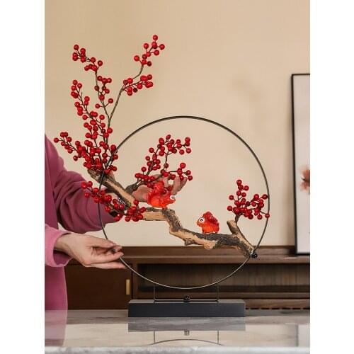 New Chinese style The squirrel design gift housewarming creative living room decoration resin charms home decoration flowers