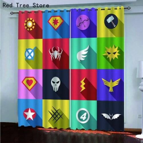 Rainbow Cartoon Colorful Print Window Curtain Block out Fabric Waterproof Drapes Darkening Thermal Insulate 1.8 Livingroom Decor