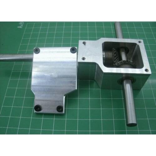 90 degree reverser spiral bevel gear box small reduction ratio 1:1 double output shaft 8MM reducer assembly DIY model toy