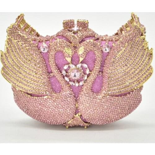 Luxury Women Evening Party Bag Bridal Wedding Diamonds Bag Colorful Diamonds Purse Handbag Animal Bird Handmade Bridal Purses
