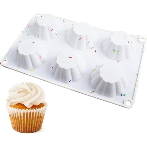 6 Cavity Silicone Mold Cake Decorating Tools for Baking Cupcake Truffle Moulds Bakeware Baking Pastry Kitchen Tools