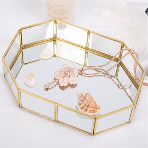 Nordic glass storage tray cosmetic jewelry storage box home decoration