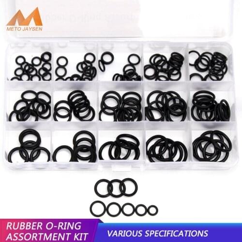 PCP DIY NBR Sealing O-rings Durable Gasket Replacements Rubber Washer CS1mm 1.5mm 1.9mm 2.4mm OD6-30mm 15 Sizes 150pcs/SET DQ002