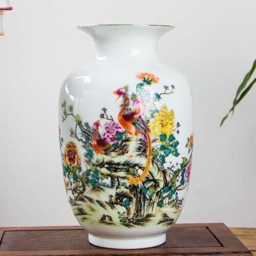 High-quality Chinese Jingdezhen Fine Porcelain Flower Vase Gold Painting Antique Ceramic Art Vase For Home Office Decor