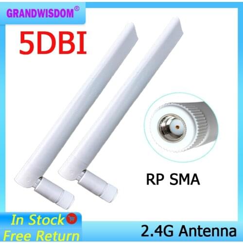 2.4GHz WiFi Antenna 2.4G PBX 5dBi Aerial RP-SMA Male Connector 2.4ghz antena 2.4G wi fi antenne For Wireless Router Wifi Booster