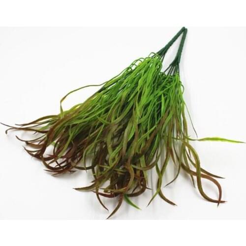 1PC 7 Fork Chinese Alpine Rush Artificial Plants Simulation Fake Grass Vertical Greening Decoration on background wall