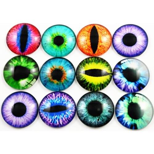 10pcs 20mm And 25mm New Fashion Eyes Mixed Handmade Photo Glass Cabochons Pattern Domed Jewelry Accessories Supplies
