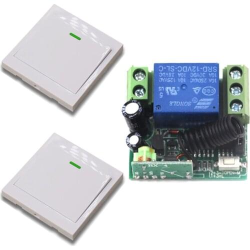 12V Mini Wireless Remote Control Switch 1CH Receiver+White Wall Panel Remote Transmitter Hall Bedroom Ceiling Lights Wall Lamps