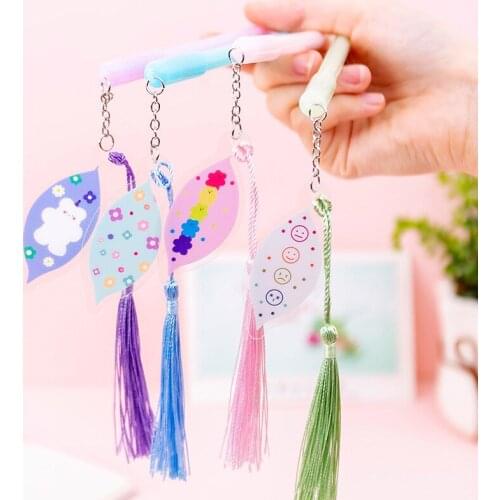 24 PCs Tassel Pendant Gel Pen Korean Creative Lovely Candy Bear Pendant Pen Student Signature Pen Kawaii Stationery Wholesale