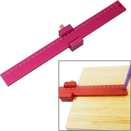 300mm T-type Woodworking Carpenter ruler Aluminum alloy Crossed scribe ruler woodworking crossed-out tool Measuring Tool
