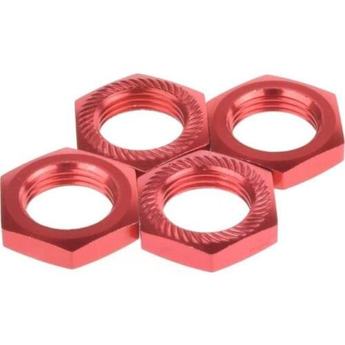 4pcs M17 17mm Aluminum Wheel Hex Hub Nut Thread 1.0mm for 1/8 RC Model Car HSP Redcat Himoto Upgraded Parts