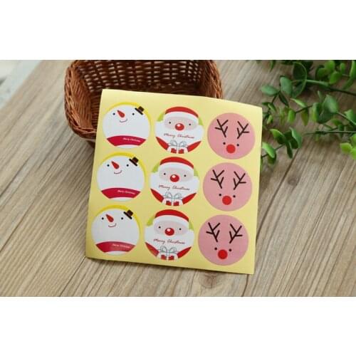 630 pcs/lot Lovely Christmas Decoration kraft paper packaging label Adhesive Sticker(ss-821)