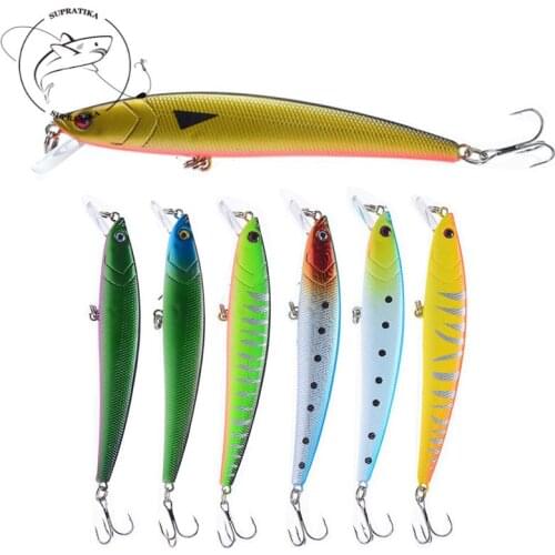 7 Pcs/set 10g/11cm Minnow Artificial ABS Plastic Hard Bait Bionic Bait 3D Simulation Eyes 6# With Hook Sea Fishing Lures