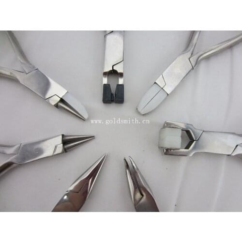 Jewellery making Stainless Steel Pliers Set Jewelers Making Tools Beading Needle Nylon Nose Wire Wrap Repair Pliers Set 7pcs