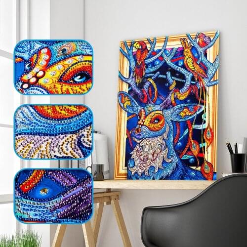 5D DIY Special Shaped Diamond Painting Cross stitch Diamond Embroidery Animal Deer Picture of Rhinestones Home Decor