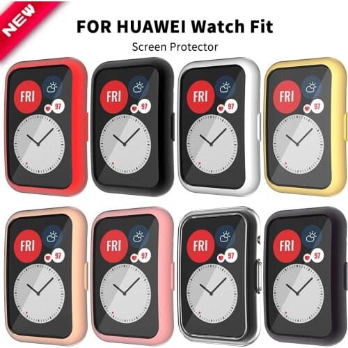 TPU Cover Case for Huawei Watch Fit Screen Protector Soft Shell for Huawei Fit Case Smartwatch Accessories