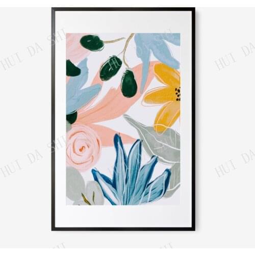 Floral Leaf Print, Flower Print, Flower Abstract Art, Boho Print, Botanical Prints, Minimalist Wall Art, Gallery Wall Art
