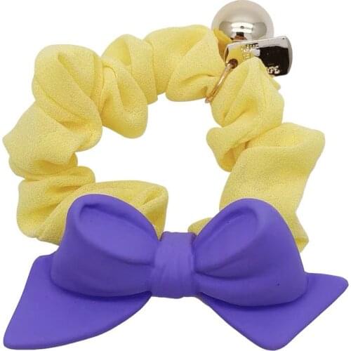 Girls Kawaii Scrunchies Rubber Bow Hair Ties Cute Candy Color Ponytail Holders Rubber Band Elastic Hairband Hair Accessories