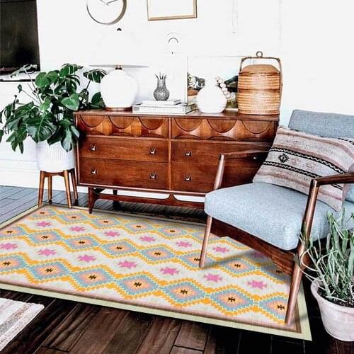 Bohemian Style Home Carpets for Living Room Bedroom Area Rug Family Decorative Large Carpet Non-slip Kitchen Bathroom Fluffy Mat