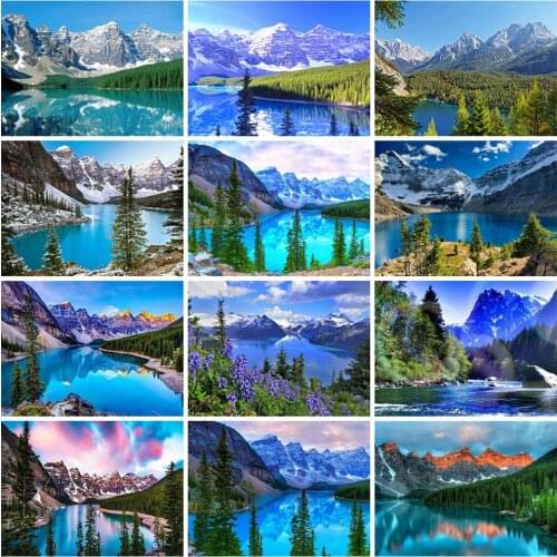 EverShine 5D Diamond Painting Full Square Mountain Cross Stitch Diamond Embroidery Landscape Rhinestones Art Kits Home Decor