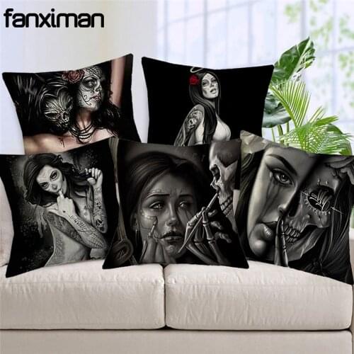 Fanximan Tattoo Skull Marilyn Monroe Throw Pillowcases Home Decoration Cushion Covers cojines decorativos para sofa